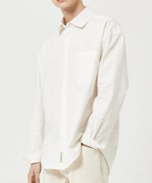 Standard Stitch Linen Shirt S74 Off White