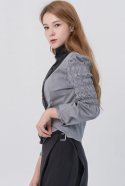 오키플레이스(OKEYPLACE) [SET] shirring blouse+Wide wrap pants[세트]셔링블라우스+와이드랩슬랙스