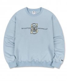 Satin Applique Sweatshirt Dusty Blue