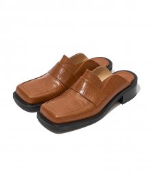 EDGE SQUARE LOAFER MULE KS [CAMEL BROWN]