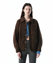 VINTAGE SUEDE BOMBER JACKET KS [BROWN]