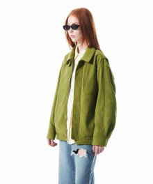 VINTAGE SUEDE BOMBER JACKET KS [OLIVE GREEN]