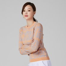[르꼬끄골프] [온라인 단독]여성 레터링 패턴 홑겹 스웨터 (GM122LKP12)