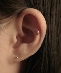 티오유(TOU) [2SET][SILVER925] LU132 Moon & Basic layered earrings