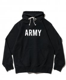 vtg us army logo sweat hood black