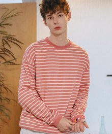 [UNISEX] X STRIPE STRING T_PINK