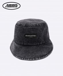 WASHING DENIM BUCKET HAT BLACK