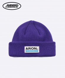 AP LOGO KNIT SHORT BEANIE PURPLE