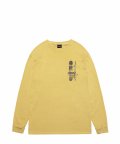 VEHICLE PRINT PIGMENT L/S TEE / MUSTARD