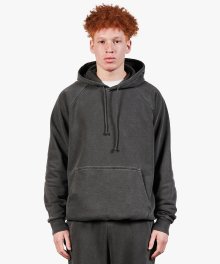 PIGMENT DYE HOODIE - DARK GREY