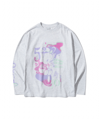 오아이오아이 컬렉션(OIOI COLELCTION) ELE LONG SLEEVE T-SHIRTS [LIGHT GREY] 상품 이미지