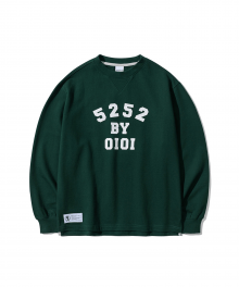 APPLIQUE VARSITY LONG SLEEVE T-SHIRTS [DEEP GREEN]