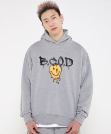 melting smile hoodie gray