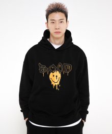 melting smile hoodie black