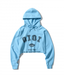 CUT OFF CROP HOODIE [SKY BLUE]