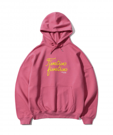 FIVETWO CURSIVE LOGO HOODIE [PINK]