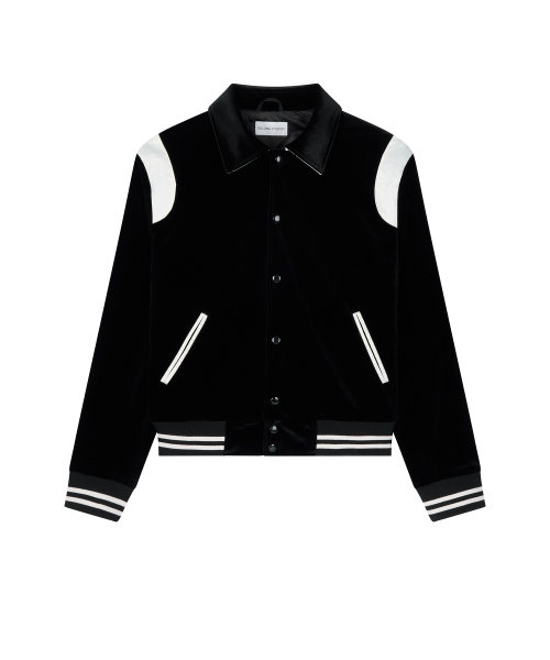 VELVET VARSITY JACKET чёрный