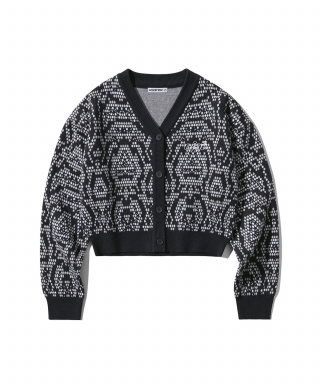 오아이오아이 컬렉션(OIOI COLELCTION) PYTHON PATTERN KNIT CARDIGAN [BLACK] 상품 이미지