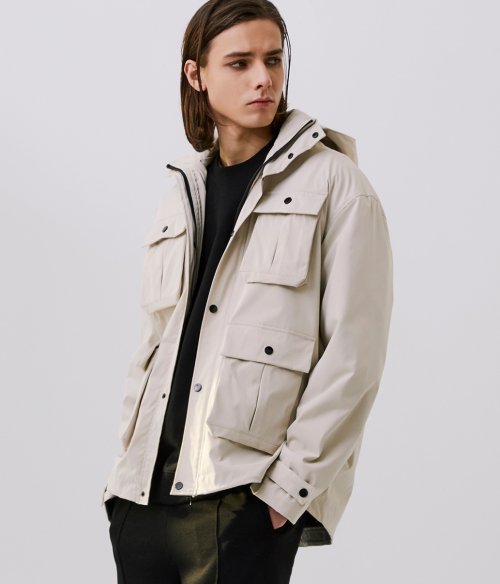 MUSINSA | TRILLION UTILITY SHELL PARKA JACKET (IVORY)