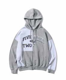 MIXED VARSITY HOOD ZIPUP [GREY]