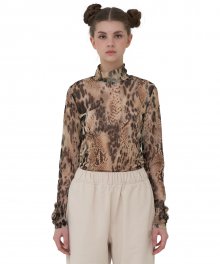 Leopard Mesh Top [Brown/Grey]