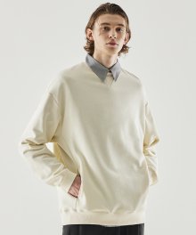 [블랙]B-리빌 포켓 스웨트 셔츠-크림