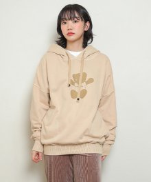 AQO PIGMENT TEDDY HOODIE BEIGE