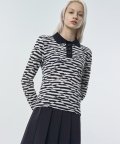 R WAVE PATTERN COLLAR T-SHIRT [2colors]