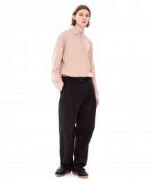 Two tuck belted trouser black
