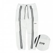 LINE TAPE CARGO TRACK PANTS-WHITE