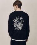 BLACK RENDEZVOUS FLOWER EMBROIDERY SWEATSHIRTS TNTS1E703BK