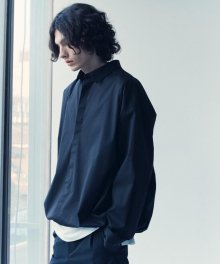 BLACK OVER-FIT STRING SHIRTS TNSH1E704BK