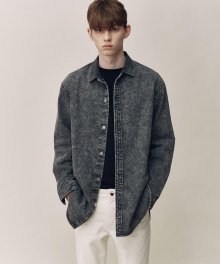 FOG BLACK OVER FIT WASHED DENIM OUTER SHIRTS TNSH1E707BK