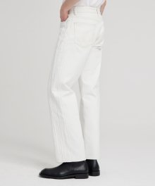 Stitch Straight Jeans - White