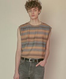 DWS MISSONI STRIPE VEST(BROWN)