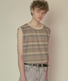 DWS MISSONI STRIPE VEST(KHAKI)