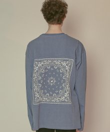 DWS YIN AND YANG PAISLEY LONG SLEEVE T-SHIRT(DARK BLUE)