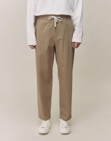 BEIGE RELAX FIT NYLON BIG PLEATS EASY TROUSERS TNPA1E709I2