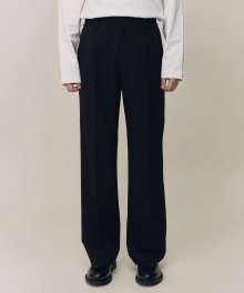 BLACK WIDE FIT 2PLEATS TROUSERS TNPA1E705BK