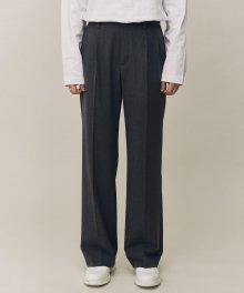 MID GREY WIDE FIT 2PLEATS TROUSERS TNPA1E710G2