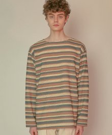 DWS STRIPE PULLOVER(KHAKI)