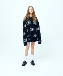 OVERSIZED SWEATSHIRT ALL FLOWER_BLACK