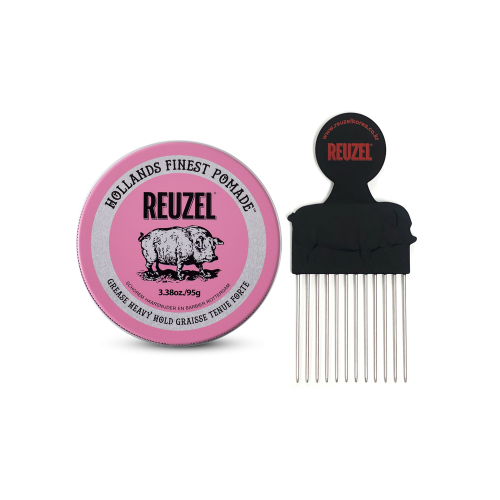 리우젤(reuzel) 핑크 유성 하드 포마드 95g + 포마드 전용 빗