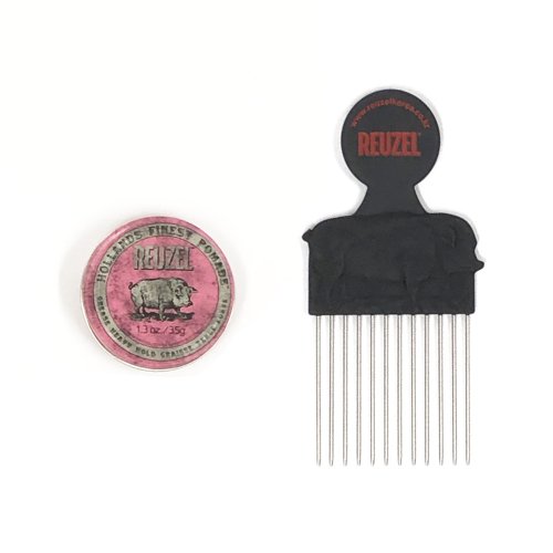 리우젤(reuzel) 핑크 유성 하드 포마드 1.3oz (35g) + 포마드 전용 빗