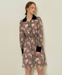 Blooming Petal Dress_Pink Black