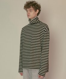 DWS STRIPE TURTLENECK(BLACK)