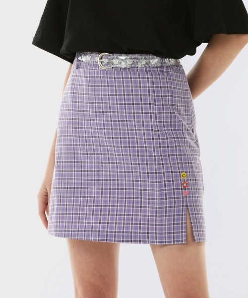 로라로라(ROLAROLA) (SK-21145) CHECK CLEAR BELT SKIRT