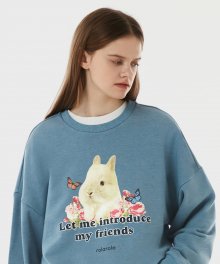 (TS-21123) BUNNY WITH BUTTERFLY SWEATSHIRT BLUE