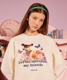 (TS-21123) BAMBI WITH BUTTERFLY SWEATSHIRT IVORY