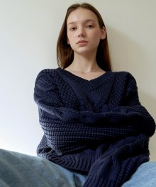 Flow Twist Knit_Navy